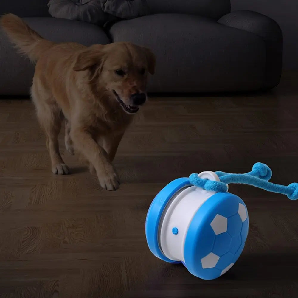Automatic Pet Interactive Smart Rolling Ball Self-entertaining with Tail Rope Electric Rolling Ball Quiet Obstacle Avoidance