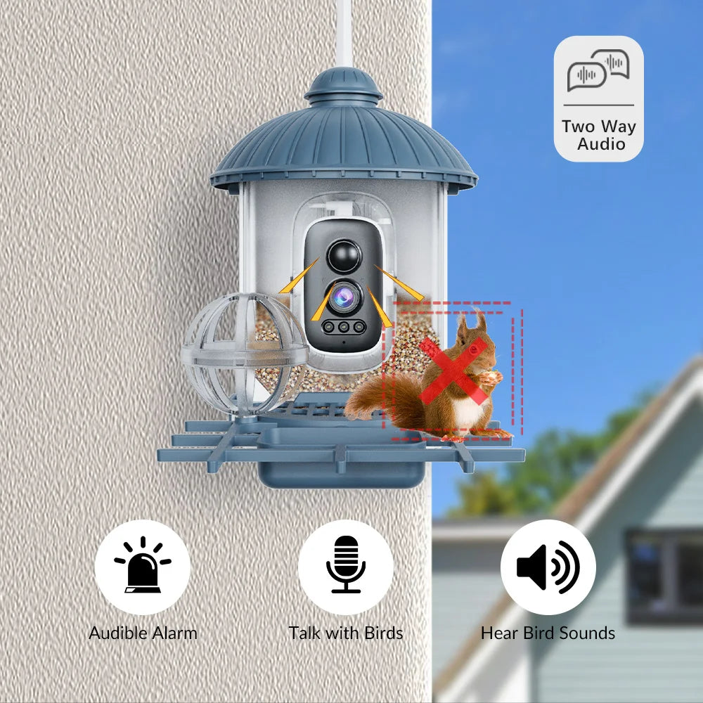 Smart Solar Bird Feeder with 2K HD Camera