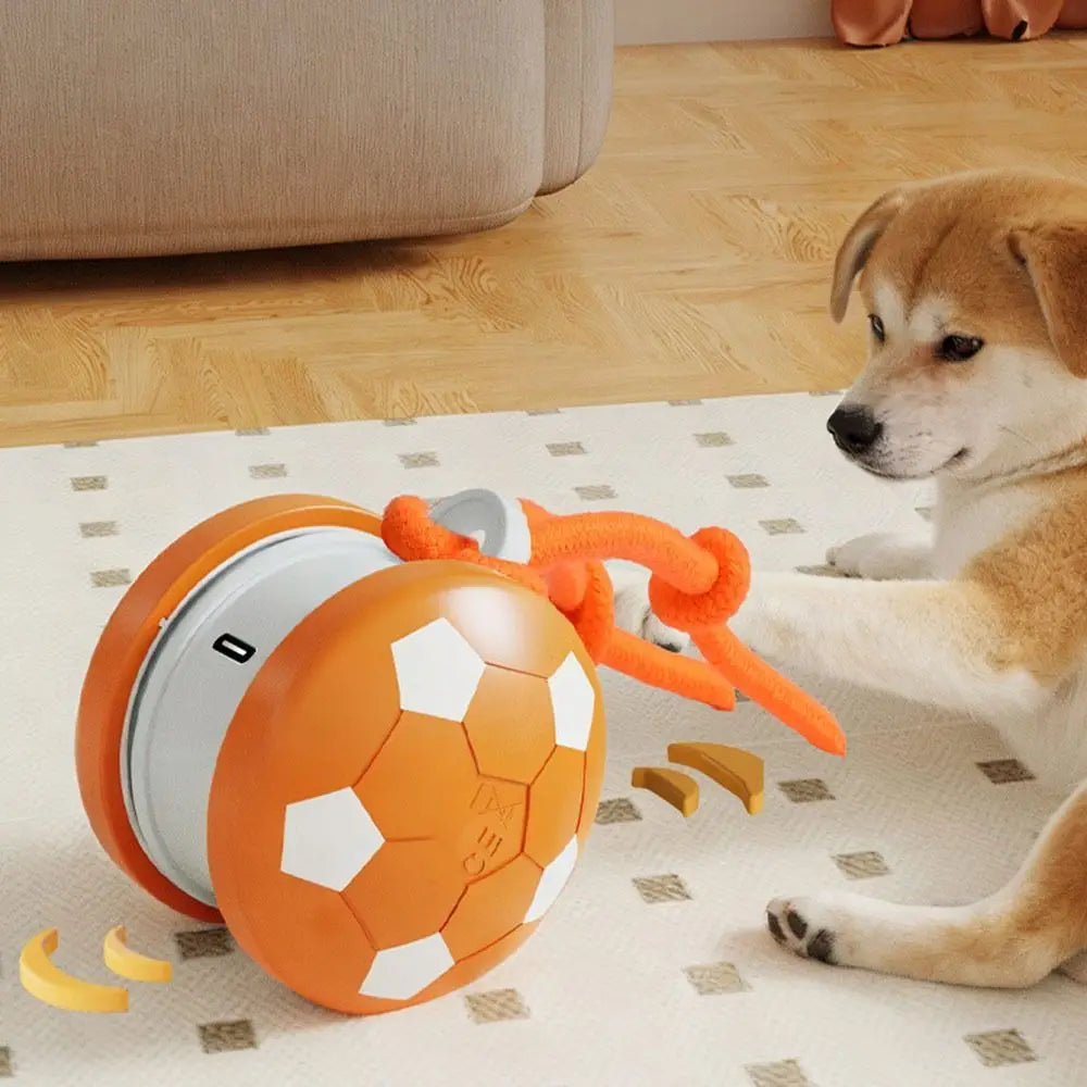 Automatic Pet Interactive Smart Rolling Ball Self-entertaining with Tail Rope Electric Rolling Ball Quiet Obstacle Avoidance
