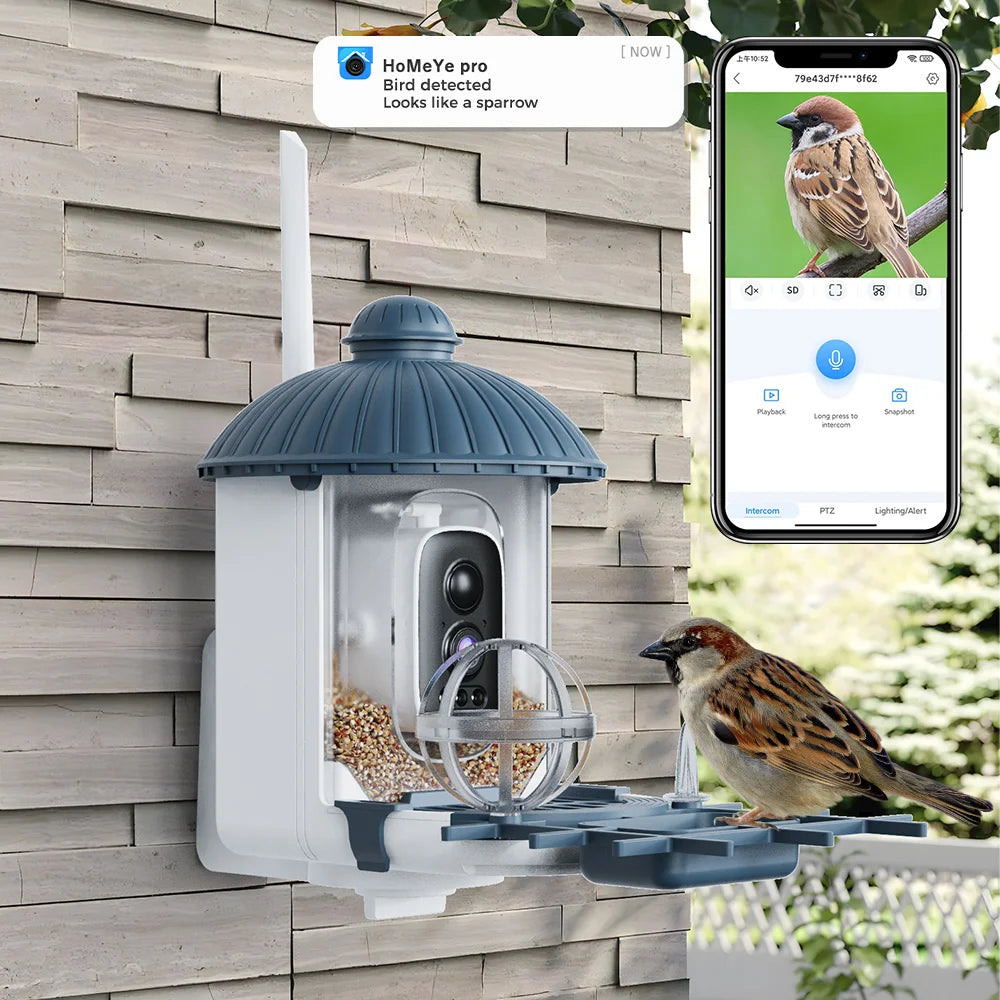Smart Solar Bird Feeder with 2K HD Camera